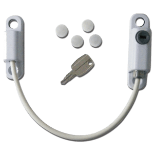 ASEC 150mm Locking Cable Window Restrictor - White