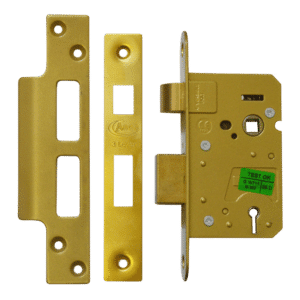 ASEC 3 Lever Sashlock - 64mm PB KD Boxed