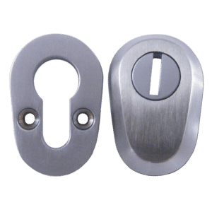ASEC High Security Bolt Through Euro Escutcheon Set - Satin Chrome