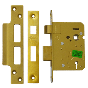 ASEC 3 Lever Sashlock - 76mm PB KD Boxed