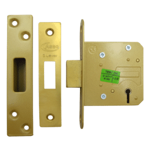 ASEC 5 Lever Deadlock - 64mm PB KD (Boxed)