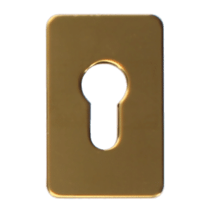 ASEC Self Adhesive 45mm x 70mm Euro Escutcheon - Gold Anodised