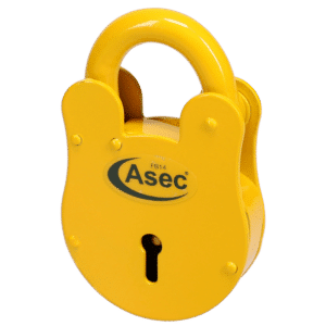 ASEC FB14 4 Lever Old English Padlock - FB14 - Yellow