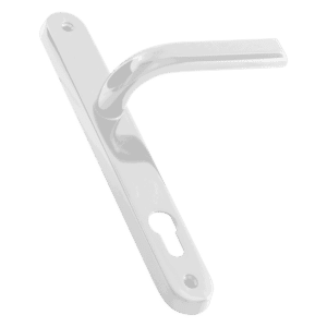 ASEC 85 Lever/Lever UPVC Furniture - 242mm Backplate - White