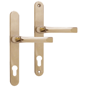 ASEC Lever/Lever UPVC Furniture To Suit Roto - 230mm Backplate - Gold