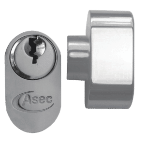 ASEC 5-Pin Oval Key & Turn Cylinder - 60mm 30/T30 (25/10/T25) KD NP Visi