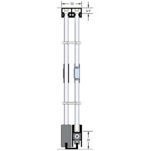 ASEC Sliding Glass Door Gear - 1800mm