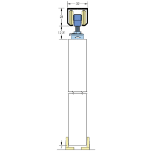ASEC Single Run Sliding Door Gear - 3000mm Up to 60Kg