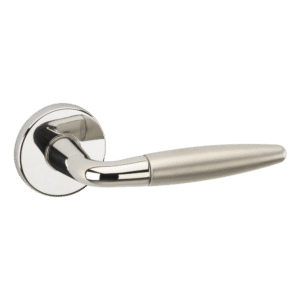 ASEC URBAN Los Angeles Lever on Round Rose Door Furniture - Polished Nickel (Visi)