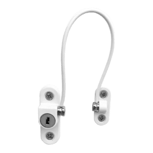 ASEC 200mm British Standard Mini Locking Cable Window Restrictor - White
