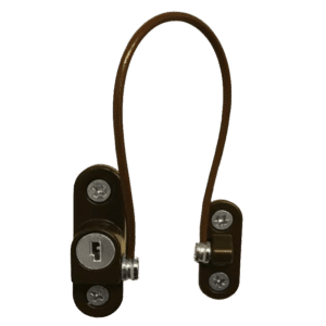 ASEC 200mm British Standard Mini Locking Cable Window Restrictor - Dark Brown