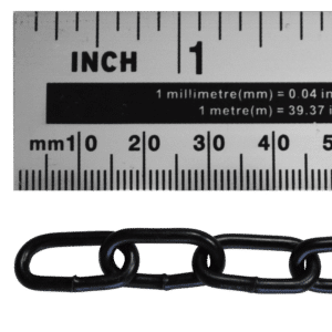 ASEC Steel Welded Chain Black 2.5m Length - 2.5mm x 14mm - 2.5m