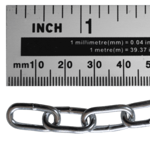 ASEC Steel Welded Chain Silver 2.5m Length - 2.5mm x 14mm - 2.5m