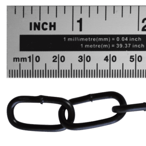 ASEC Steel Welded Chain Black 2.5m Length - 3mm x 21mm - 2.5m