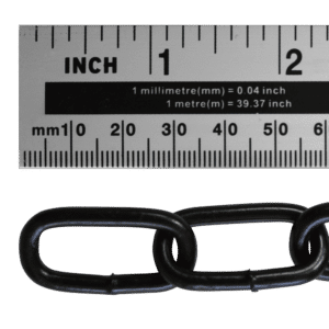 ASEC Steel Welded Chain Black 2.5m Length - 4mm x 26mm - 2.5m