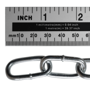ASEC Steel Welded Chain Silver 2.5m Length - 4mm x 26mm - 2.5m