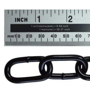 ASEC Steel Welded Chain Black 2.5m Length - 5mm x 28mm - 2.5m