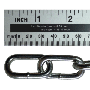 ASEC Steel Welded Chain Silver 2.5m Length - 5mm x 28mm - 2.5m