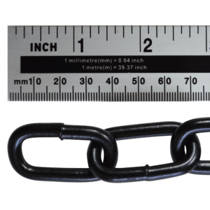 ASEC Steel Welded Chain Black 2.5m Length - 6mm x 33mm - 2.5m