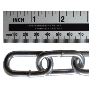 ASEC Steel Welded Chain Silver 2.5m Length - 6mm x 33mm - 2.5m