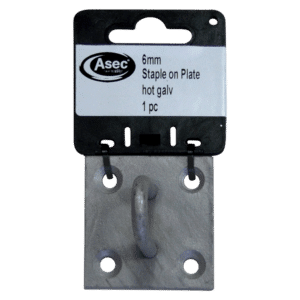 ASEC Steel Staple on Plate - Zinc Plated 6mm