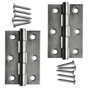 ASEC 75mm Button Tip Butt Hinges - Satin Chrome