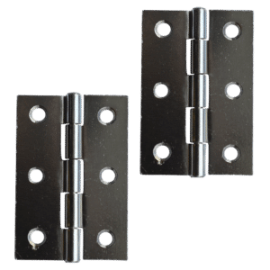 ASEC Steel Butt Hinges - 75mm Polished Chrome