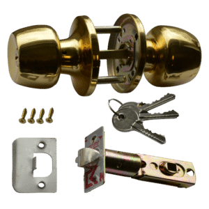ASEC Entrance Knobset - Polished Brass