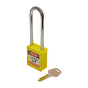 ASEC Safety Lockout Tagout Padlock Long Shackle - Yellow