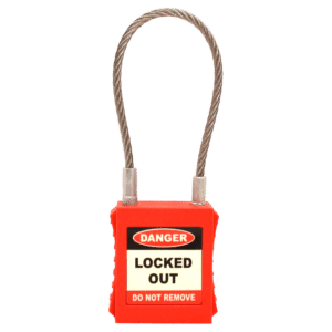 ASEC Safety Lockout Tagout Padlock with Wire Shackle - 42mm Width