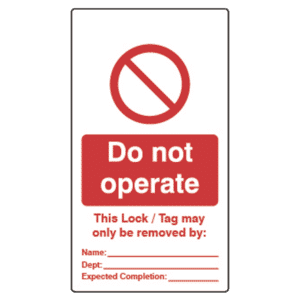 ASEC Double Sided Lockout Tagout Tags `Do Not Operate` - Pack of 10