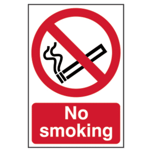 ASEC `No Smoking` Sign 200mm x 300mm - 200mm x 300mm