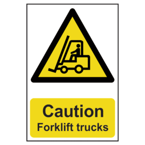 ASEC `Caution: Forklift Trucks` Sign 200mm x 300mm - 200mm x 300mm