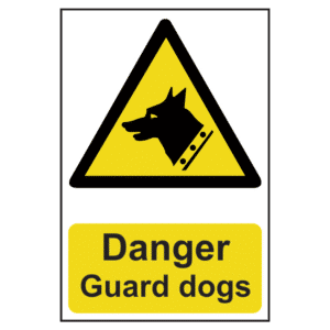 ASEC `Danger: Guard Dogs` Sign 200mm x 300mm - 200mm x 300mm