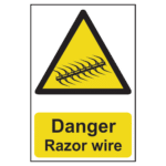 ASEC `Danger: Razor Wire` Sign 200mm x 300mm - 200mm x 300mm