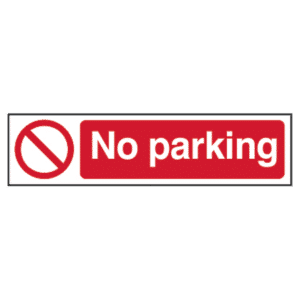 ASEC `No Parking` Sign 200mm x 50mm - 200mm x 50mm