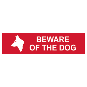 ASEC `Beware of The Dog` Sign 200mm x 50mm - 200mm x 50mm
