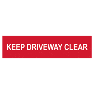 ASEC `Keep Driveway Clear` Sign 200mm x 50mm - 200mm x 50mm