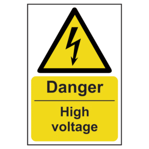 ASEC `Danger: High Voltage` Sign 200mm x 300mm - 200mm x 300mm