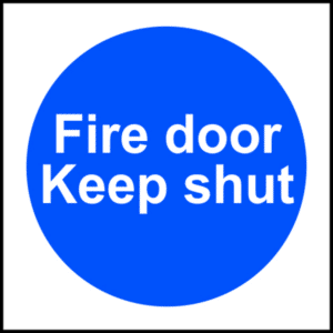 ASEC `Fire door Keep shut` Sign 100mm x 100mm - 100mm x 100mm