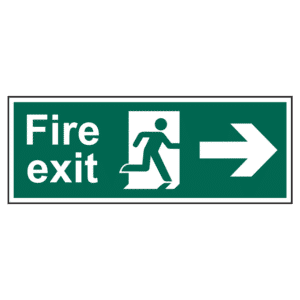 ASEC Fire Exit Arrow Direction Sign 400mm x 150mm - Right