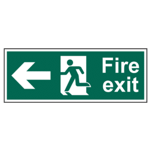 ASEC Fire Exit Arrow Direction Sign 400mm x 150mm - Left