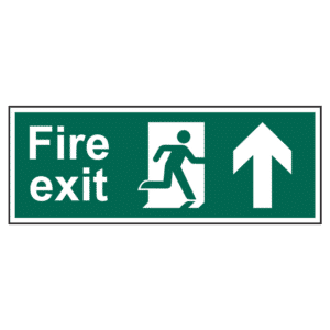 ASEC Fire Exit Arrow Direction Sign 400mm x 150mm - Up