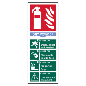 ASEC Fire Extinguisher Signs 82mm x 202mm - Dry Powder
