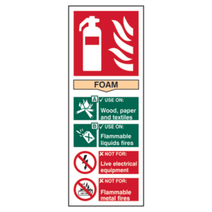 ASEC Fire Extinguisher Signs 82mm x 202mm - Foam
