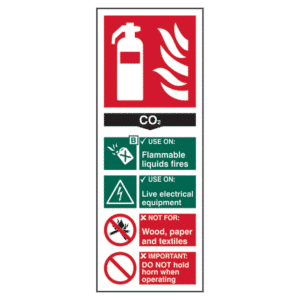 ASEC Fire Extinguisher Signs 82mm x 202mm - CO2