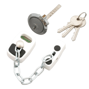 ASEC Door Chain with External Cylinder - Chrome