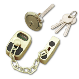ASEC Door Chain with External Cylinder - Gold