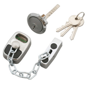 ASEC Door Chain with External Cylinder - White