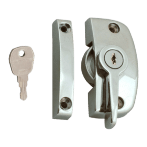 ASEC Window Pivot Lock - Brushed Silver Locking With 8.5mm Keep